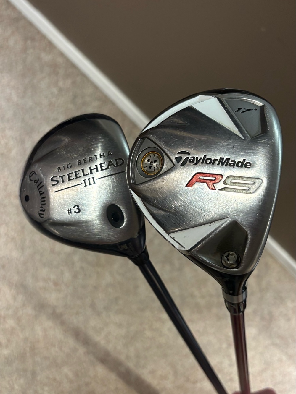 2 Golf Clubs - TaylorMade Silver R9 4 Wood And Callaway 3 Wood
